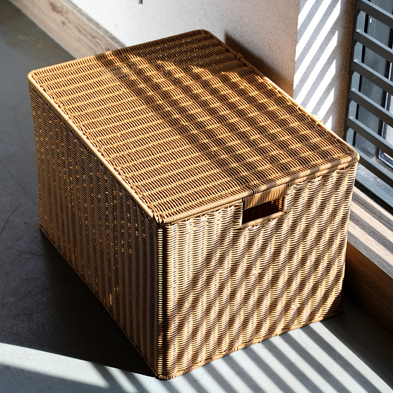 Japanese Lifestyle Books - 大型収納ボックスカバー リビングルーム用 本 おもちゃオーガナイザー 和風フリップカバー プラスチック収納ボックス