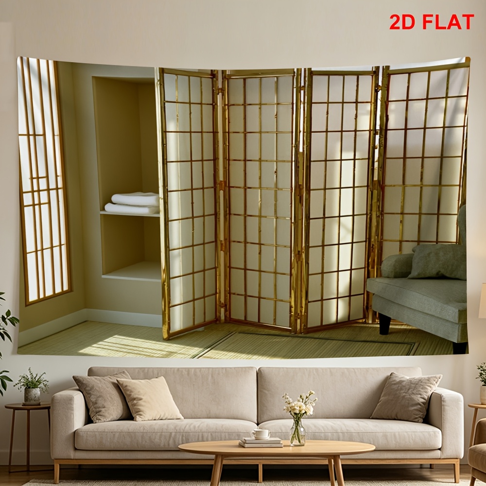 装飾的な日本の障子スクリーン折りたたみ式パネル、金色の金属製 - Shoji Screen Divider のレビューと価格
