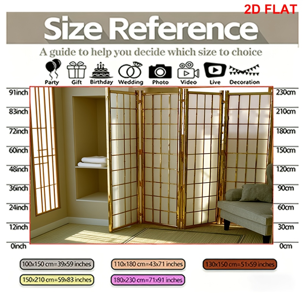 装飾的な日本の障子スクリーン折りたたみ式パネル、金色の金属製 - Shoji Screen Divider のレビューと価格