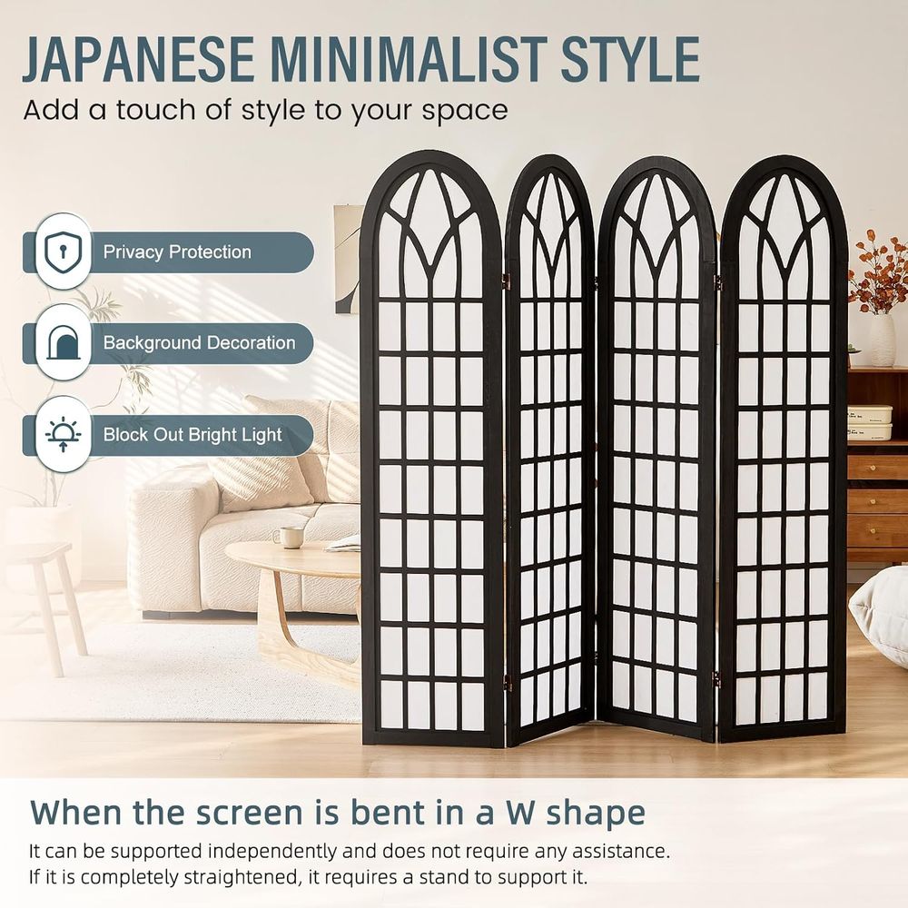 間仕切りと折りたたみ式プライバシースクリーン、4パネル和風障 - Shoji Screen Divider のレビューと価格
