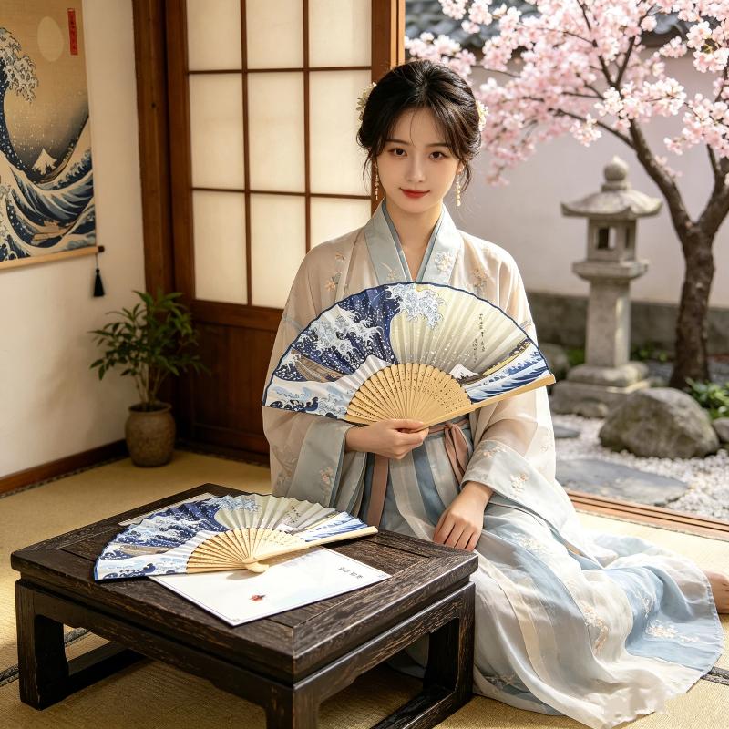 浮世絵波竹折りたたみ扇子手持ち扇子ヴィンテージ折りたたみ扇子 - Fan Sensu Folding のレビューと価格
