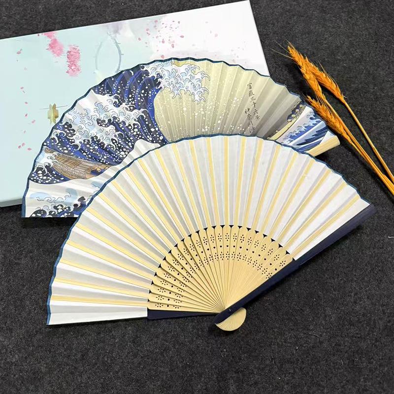 浮世絵波竹折りたたみ扇子手持ち扇子ヴィンテージ折りたたみ扇子 - Fan Sensu Folding のレビューと価格