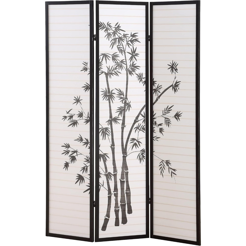 3パネル式オリエンタル障子屏風プライバシースクリーン折りたた - Shoji Screen Divider のレビューと価格