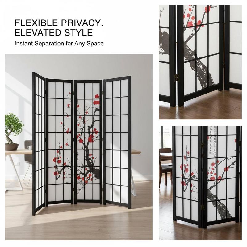 日本の障子スクリーン6枚パネル、家庭、オフィス、レストラン、 - Shoji Screen Divider のレビューと価格
