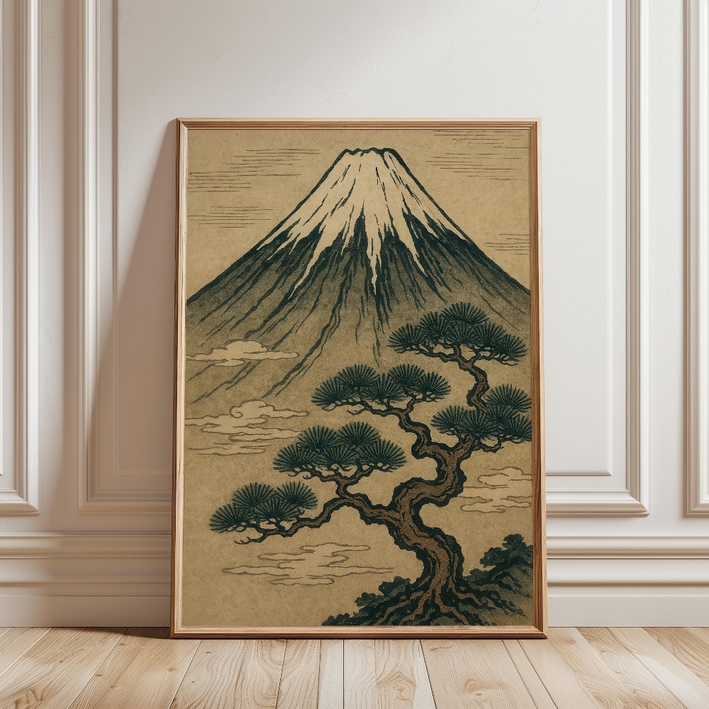 富士山日本の風景ポスター浮世風禅自然松の木キャンバス印刷絵画 - Japanese Zen Lifestyle のレビューと価格