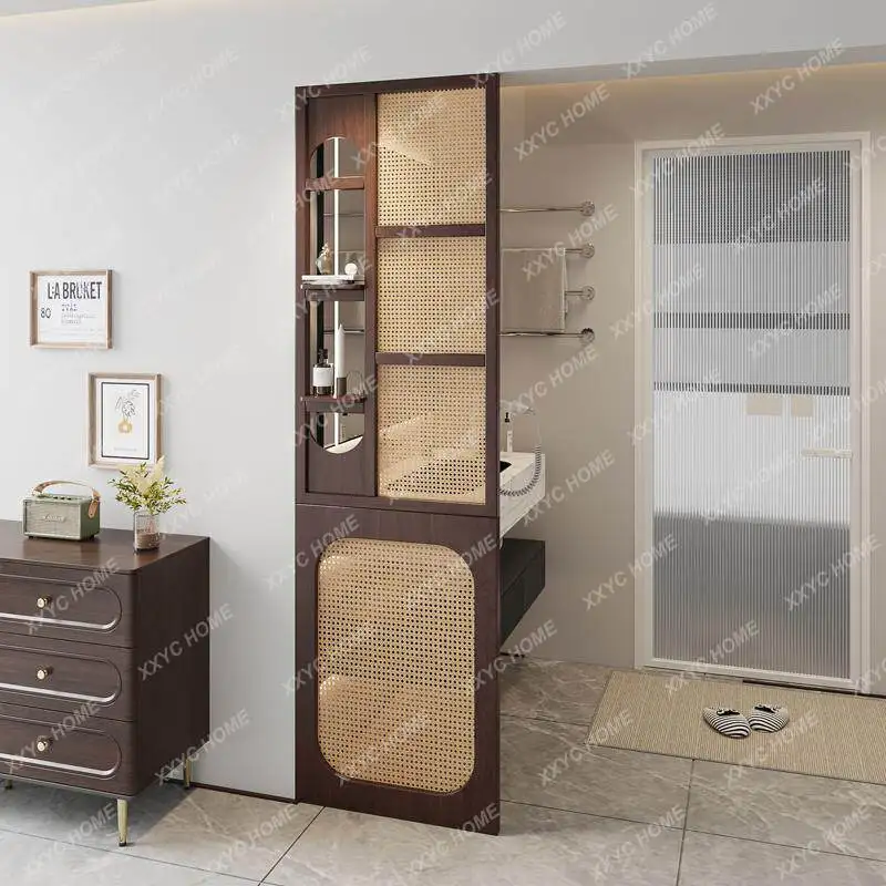 無垢材スクリーンパーテーション リビングルーム入口 両面ガラ - Shoji Screen Divider のレビューと価格